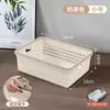 Cesta de armazenamento de mesa de imitação de rattan para uso doméstico, organizador de itens diversos para banheiro, cesta de plástico para lanches de cozinha e sala de estar