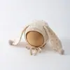 Gorro Protector de Oídos para Bebé para Primavera y Otoño, Orejas de Conejo Lindas y Dulces, Gorro Súper Adorable que Cubre la Cara, Estilo Coreano, Cortavientos para Bebés Niñas