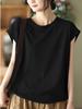Verano Nuevo Todo-combinable Estilo Casual para Mujer Elegante Top Chaleco sin Mangas Sentido del Diseño Camiseta Lateral Antideslumbrante
