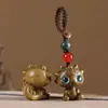 Talla de madera de sándalo verde, doce zodiacos, conjunto completo de rata, buey, tigre, conejo, dragón, serpiente, caballo, oveja, mono, pollo, perro, cerdo, colgante para teléfono móvil, bolso colgante