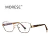 Gafas anti luz azul transfronterizas 3167 virola de propionato pata ancha montura de metal cara pequeña para mujer reducción de edad lente plana blanca