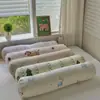 Almofada cilíndrica longa de algodão puro estampada para meninas dormirem na cama, para dormir de lado, abraçar as pernas e para mulheres grávidas