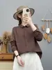 Coleção Outono 2026: Camisa Fresca de Algodão Estilo Japonês de Manga Longa com Botões Duplos, Novo Top Casual Feminino para Atacado