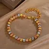 2024 Nueva Joyería Huabi Temperamento Retro Venta al por Mayor Color Electrochapado Retro Cadena de Bolas Doradas Conjunto para Mujer 5mm