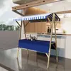 Estante de Exhibición para Puesto de Mercado al Aire Libre Caja Soporte de Venta Plegable de Madera Promocional Puesto Móvil para Mercado Nocturno Carrito Móvil