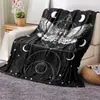 Manta de flanela com estampa HD de céu estrelado, manta de cochilo, manta de escritório, manta de sofá
