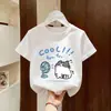 Camiseta de Manga Curta 100% Algodão para Meninos e Meninas 2026 Novo Estilo de Verão para Crianças Maiores, Top Fino para Usar por Baixo, Roupa de Base para Bebê de Manga Meia-Manga