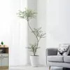 Decoração de Planta Artificial Verde, Planta de Interior Simulada de Nandina em Vaso, Enfeites Grandes de Chão, Paisagismo com Planta Biônica para Sala de Estar