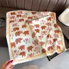 Pañuelo de Seda Artificial con Estampado de Elefantes Infantiles, Chal de Alta Gama, Pañuelo para el Cuello con Protección Solar, Pañuelo Cuadrado Pequeño, Pañuelo para la Cabeza, Bufanda para Mujeres