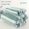 Suministro Transfronterizo de Toalla Gruesa de Terciopelo de Coral y Combinación de Toalla de Baño, Absorbente, Suave y Sin Pelusa, Toalla de Baño de Rayas Anchas de Tres Colores