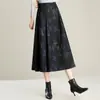 Saia Elegante Estampada Linha A Meia Saia Feminina 2026 Outono Inverno Nova Cintura Alta Emagrecedora Comprimento Médio Temperamento Para Ir ao Trabalho Saia Evasê