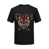 Camiseta Masculina de Seda Gelada com Cabeça de Tigre 2026 Nova Manga Curta Strass Marca Tendência Top de Seda Gelada Moda Verão