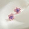 Novos brincos de flores frescas pequenas da moda 925ing, brincos de prata japonesa para mulheres, brincos de orelha Mori para meninas 417