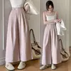 Pantalones Casuales de Algodón Tencel de Cintura Alta, Diseño Adelgazante, Cintura Alta, Holgados, Pierna Ancha, Cortos, para Mujer, Nueva Colección Primavera/Verano 2026