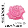 Patch de Bordado de Flor Rosa com Glitter Novo Estilo Patch Floral com Adesivo Termocolante para Decoração de Jaquetas, Sapatos e Malas