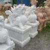 Un par de piedras Pixiu Piedra Piqiu Puerta Hogar Bestia Mítica Pequeña Piedra Azul Jiaxiang Pixiu Talla de Piedra