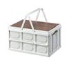 Caja de almacenamiento plegable para coche, caja de almacenamiento para acampar al aire libre, caja de almacenamiento con cubierta de madera para acampar, caja de almacenamiento portátil para maletero de coche