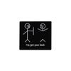 Serie de Palitos Blanco y Negro Qi He Set Creativo Inglés Juego de Rol Divertido Insignia Metálica Broche