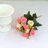 Fabricante Mayorista de Flores Artificiales: Rosas Premium de Calidad Diamante de 12 Cabezas en Estilo Europeo para Decoración de Festivales y Bodas, Ramos