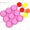 Mais de 9 até mesmo pequeno molde cilíndrico de sabão de silicone feito à mão molde de bolo de silicone molde DIY para assar pudim gelatina