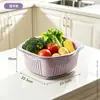 Cesta de Drenaje para Fregadero de Cocina Doble Capa Modelo Nuevo Cesta para Lavar Verduras Palangana para Lavar Frutas Bandeja de Frutas para el Hogar Mesa de Café para la Sala de Estar