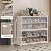 Sapateira para uso doméstico, multicamadas, transparente e visualmente atraente, adequada para uso interno, quartos de dormitório e entradas; um sapateiro simples e à prova de poeira com caixas para sapatos