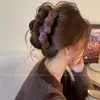 Presilha Tubarão com Laço de Lã Rosa para Mulheres com Grande Volume de Cabelo na Nuca, Presilha de Cabelo Elegante de Alta Qualidade Acessórios de Cabelo