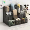 Caixa de armazenamento para sachês de chá, porta-copos descartáveis de mesa de grande capacidade, suporte para copos de papel, dispensador de copos, porta-palitos para canto do café