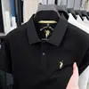 Camisa Polo de Algodão Puro com Logo de Pônei Camiseta Masculina de Manga Curta Verão Gola Bordada Casual Solta Camiseta Top Paul