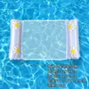 Nova boia inflável de PVC grossa para piscina, com listras transparentes, de duas câmaras, para entretenimento aquático, para uma pessoa, rede inflável