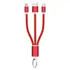 Mini Llavero Corto Tres en Uno Adecuado para Android Tipo-C Uno a Dos Cable de Datos de Línea Corta para Carga Rápida de Teléfono Móvil