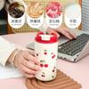 Taza de Cereza Personalizada, Té de Flores, Té de Frutas, Vaso de Agua de Plástico con Asa, Portátil, Resistente a Caídas, Taza de Café con Leche de Gran Capacidad