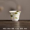 Color Bajo Cubierta Amarillo Miel Pintado a Mano Flor Taza Herradura Juego de Té Kung Fu Taza de Té de Cerámica Taza Aromática para el Hogar Taza de Degustación de Té para Niña