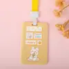 Funda protectora linda para tarjeta de autobús, insignia de tarjeta de comida para estudiantes, permiso de trabajo, certificado de control de acceso para exhibición en el campus, cubierta de tarjeta de fábrica, tarjeta de puerta