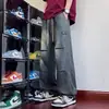 Jeans reto estilo americano para homens, calças casuais finas e largas para o verão, novas calças pantalona plissadas da moda para comércio exterior