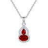 Colar de Prata Esterlina S925 em Forma de Cabaça para Mulheres com Pingente de Pedra de Cristal Natural Paz e Alegria Topázio Peridoto Corrente para Clavícula