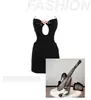 Cheongsam Flor de Ameixa Bordado Clássico Fenda Alta Veludo Lingerie Sexy Costas com Alças Decotada Camisa Tentação Sexy Atacado