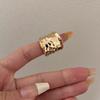 Anillo de superficie ancha con onda de agua de metal, estilo ins europeo y americano, nuevo, transfronterizo, moda de industria pesada, anillo abierto exagerado para dedo índice femenino