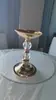 Novos Adereços de Casamento Vaso de Flores de Ferro Estilo Europeu Decoração da Mesa Principal do Casamento Recipiente para Arranjo de Flores Vaso Ornamentado de Flor de Mesa Dourado Galvanizado