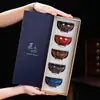 Horno Jun Taza de 6 Colores Taza Maestra de Cerámica Gran Capacidad Taza de Té Kung Fu Chino Taza de Té Jianzhan Cuenco de Té Taza Personal Set de Caja de Regalo
