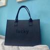 Nuevo centro comercial ropa fieltro bolso tote de gran capacidad para ir al trabajo hombro mano regalo bolsa de compras se puede añadir