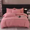 Juego de Cuatro Piezas de Algodón 100% Puro Clase A Espesado Cepillado Otoño e Invierno Juego de Cama Venta al por Mayor desde Fabricante Transfronterizo
