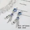 Lujo Ligero de Gama Alta Colgante de Estrella de Cinco Puntas con Incrustaciones de Diamantes Lazo Accesorios Pequeños con Borla Simple para Pulsera Collar Pendientes