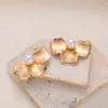 Pendientes Metálicos Simples Europeos y Americanos para Mujer, Pendientes de Hoja con Forma de Corazón, Estilo Transfronterizo Versátil, Estilo Ligero para el Viaje Diario, Múltiples Especificaciones