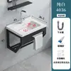 Lavabo de pared Lavabo de baño Cerámica integrada Lavabo de balcón Soporte de acero inoxidable Engrosado
