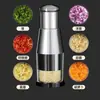 Cortador de Vegetais Manual de Aço Inoxidável, Ferramenta de Cozinha Multifuncional para Picar Gengibre, Alho e Cebolas