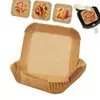 Fabricante de papel para freidora de aire Papel de aceite Horneado Pudín Papel de pedido Tazón de plástico transparente Papel de fondo de flor dorada Comida