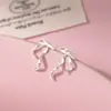 Pendientes de Plata de Ley S925 Nalan Exquisitos y Sencillos Estilo Ins Lazo de Cinta Mate M07098