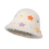 Sombrero de Pescador de Piel de Conejo Estrella para Mujer Otoño e Invierno 2024 Nuevo Estilo Japonés Lindo Sombrero de Felpa Cálido Sombrero de Cubo para Cara Pequeña