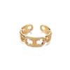 Anillo CELI Diamante Arco del Triunfo Nariz de Cerdo Dorado Hueco para Mujer Lujo Ligero Nicho Abierto Ajustable